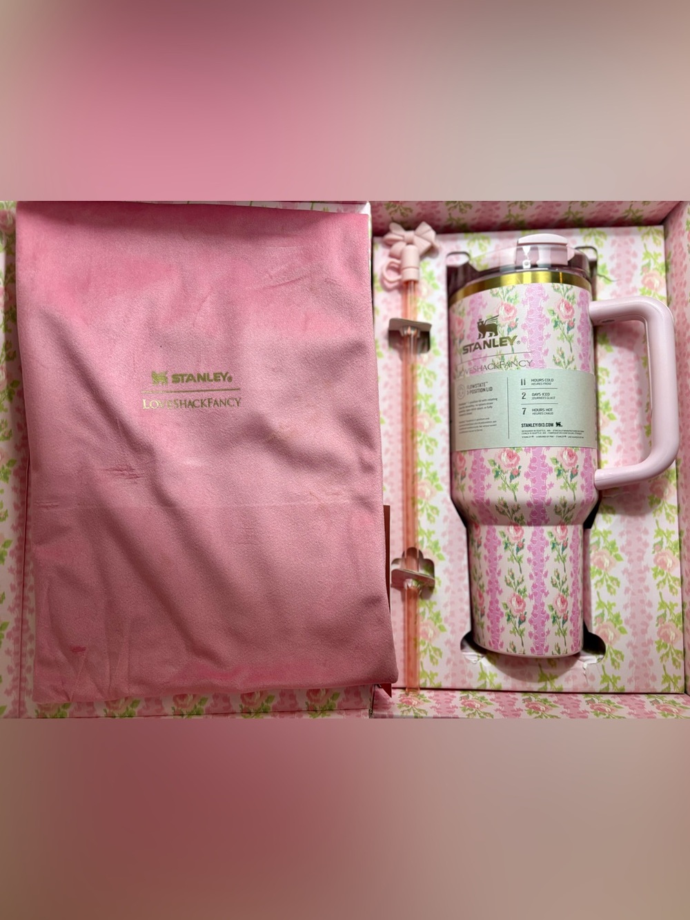 🌸 New Stanley x LoveShackFancy Limited Edition 40 oz. Tumbler Gift Set 🌸
